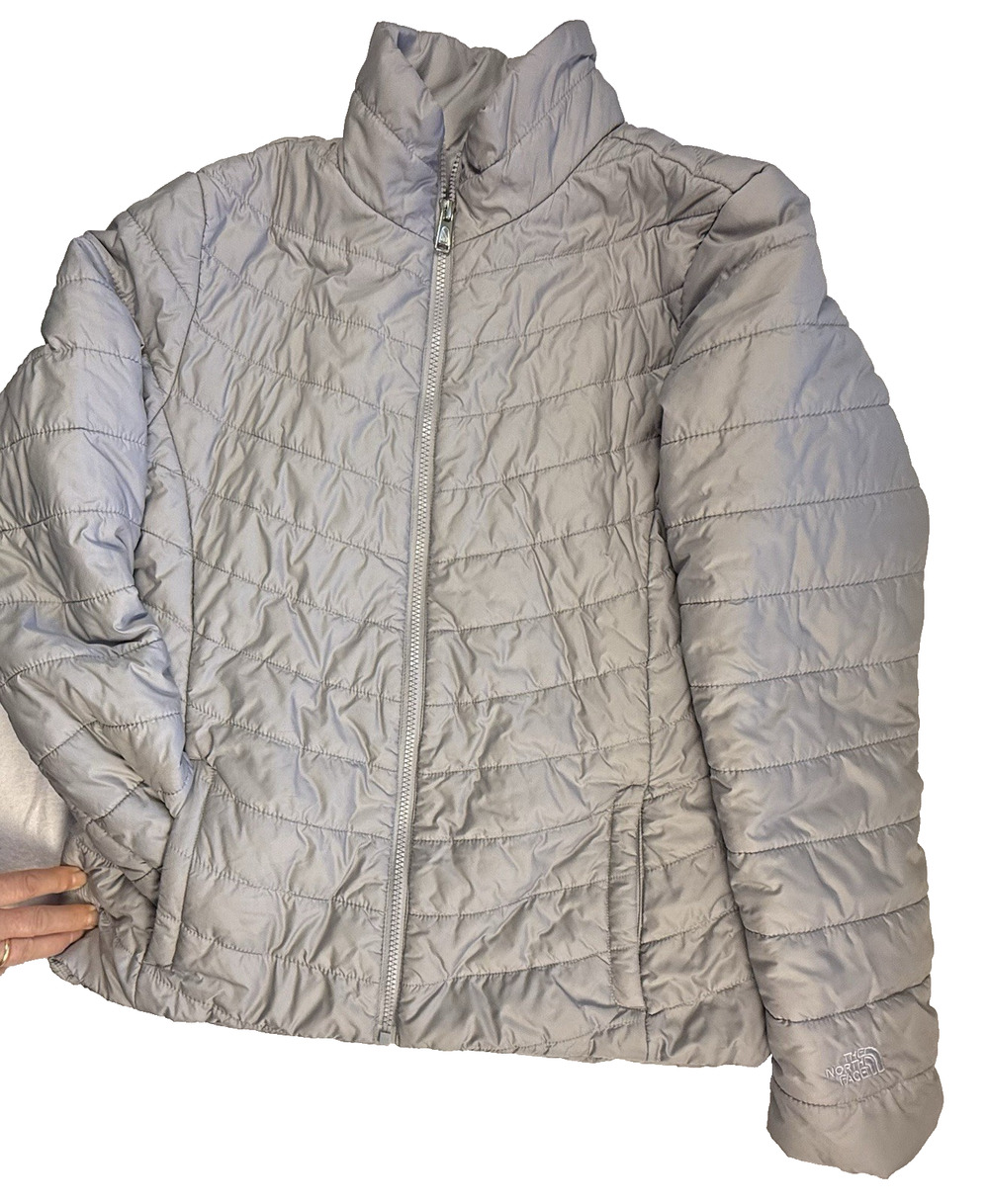 The North Face Women's Large Gray Quilted Lightweight Puffer Jacket Full Zip